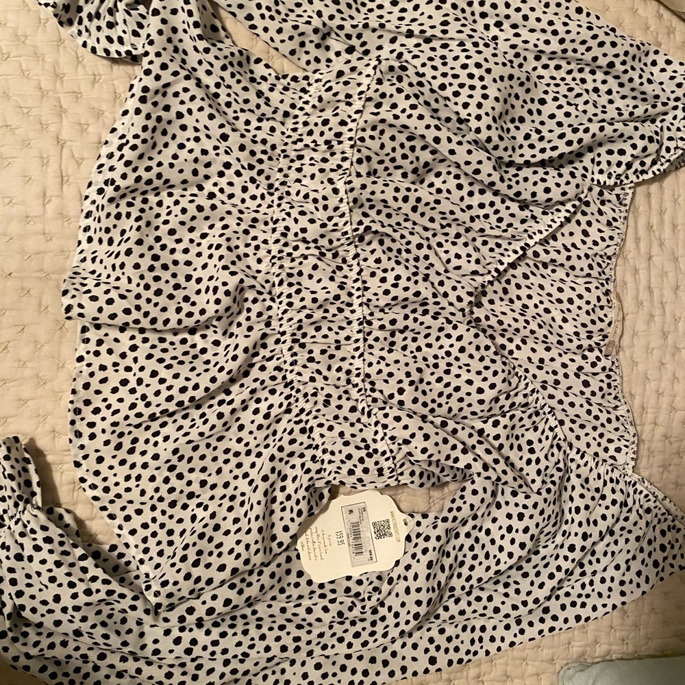 Altar'd State Black and White Spotted Blouse